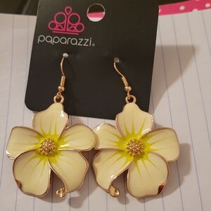Paparazzi Floral Gold and Yellow Earrings
